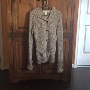 Roxy Button Up Knit Sweater Jacket Hoodie 🧶 Sz M